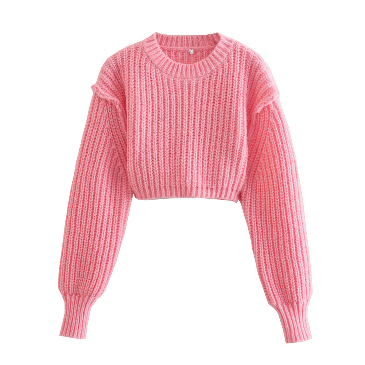 Puff Sleeve Short Sweater Women Autumn Winter Clothing Fashion New Pullover Sweater Internet Celebrity Knitted Blouse