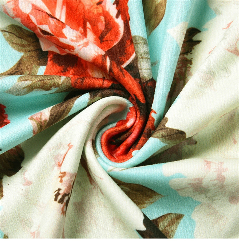 Spring Summer New Women's V Neck Suspender Dresses Sleeveless Hight Waist Floral Printed Long Dresses