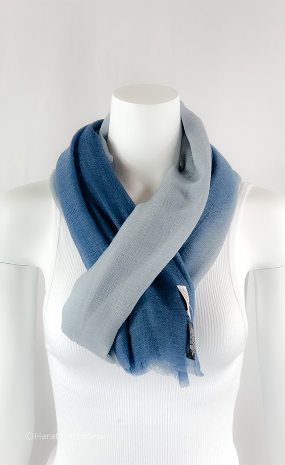 DIRTY BLUE OMBRE SHAWLS FOR WOMEN
