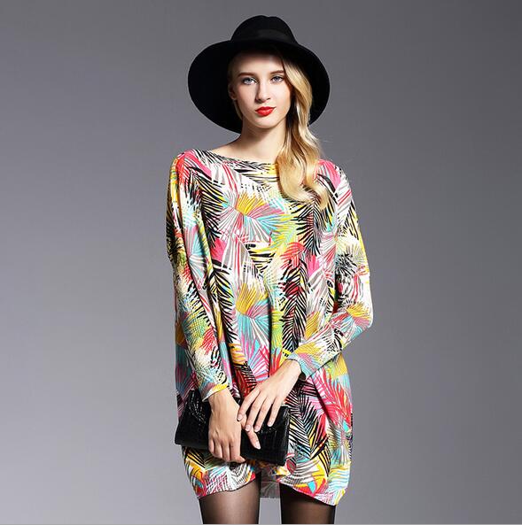 Womens Oversized Sweaters Autumn Pullovers Knitted Sweater Fashion Batwing Sleeve Print Baggy Coat Knitwear Jumper Clothing