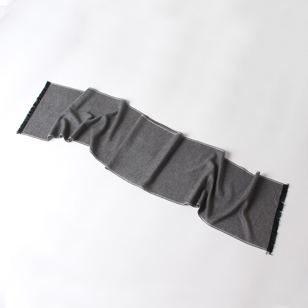 Classic solid color plain imitated cashmere scarves with tassel men women winter thick warm wool scarf brand shawl neckerchief
