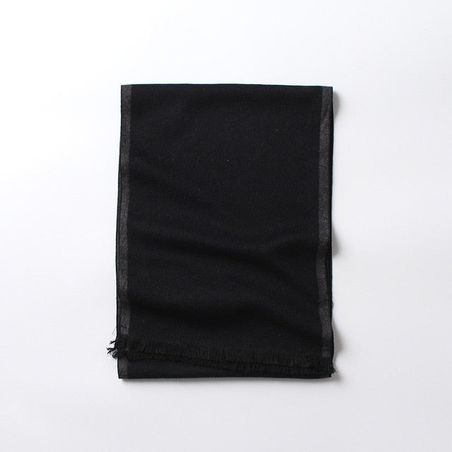 Classic solid color plain imitated cashmere scarves with tassel men women winter thick warm wool scarf brand shawl neckerchief