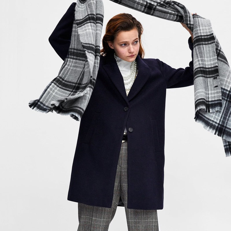 Imitated cashmere scarves women grey check plaid acrylic blanket scarf female winter thick warm shawl wraps brand scarf