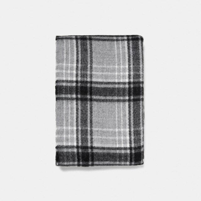 Imitated cashmere scarves women grey check plaid acrylic blanket scarf female winter thick warm shawl wraps brand scarf