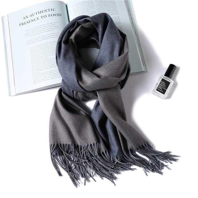 New Winter Scarf Women 2 Tone Cashmere Wool Scarves Shawls for Women Soft Wool Pashmina Winter Warm Female Poncho Stoles