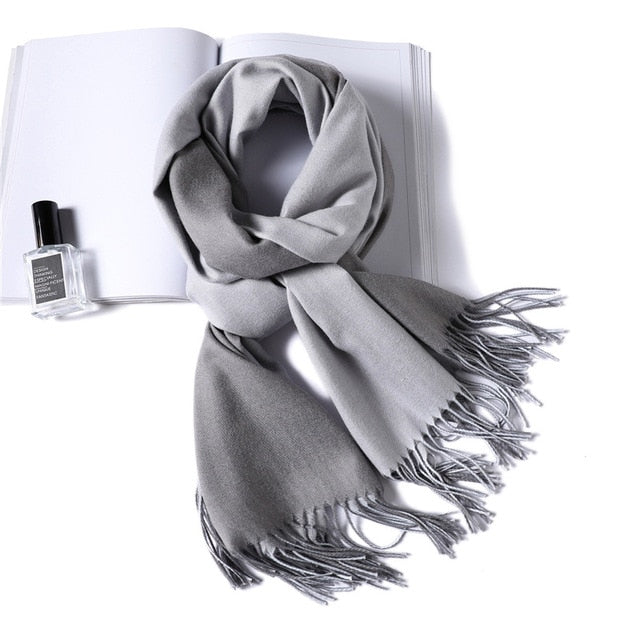 New Winter Scarf Women 2 Tone Cashmere Wool Scarves Shawls for Women Soft Wool Pashmina Winter Warm Female Poncho Stoles