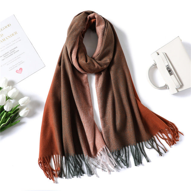 New Winter Scarf Women Cashmere Wool Scarves Shawls Soft Wool Pashmina Scarf for Women Winter Warm Female Poncho Hijabs