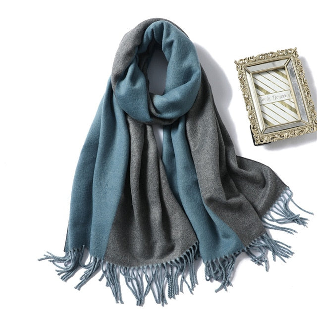 Designer Brand Women Scarf Spring Winter Pashmina Bandana for Lady Cashmere Scarves Thick Neckerchief Warm Knit Echarpe