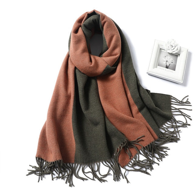 Designer Brand Women Scarf Spring Winter Pashmina Bandana for Lady Cashmere Scarves Thick Neckerchief Warm Knit Echarpe