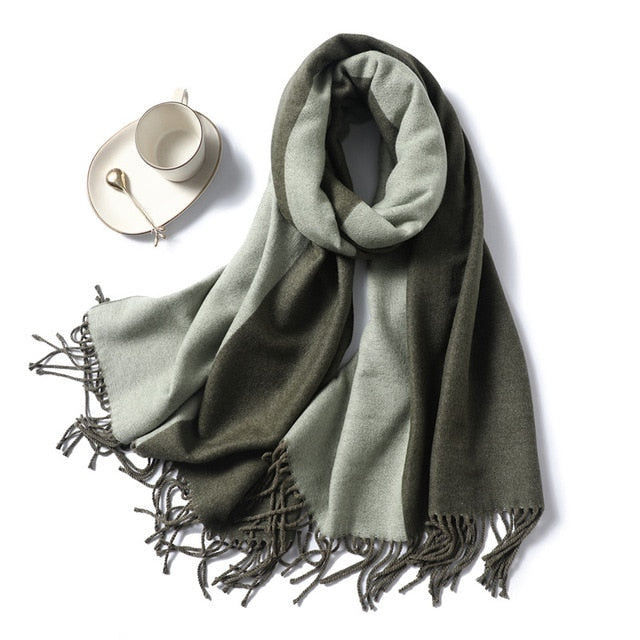 Designer Brand Women Scarf Spring Winter Pashmina Bandana for Lady Cashmere Scarves Thick Neckerchief Warm Knit Echarpe