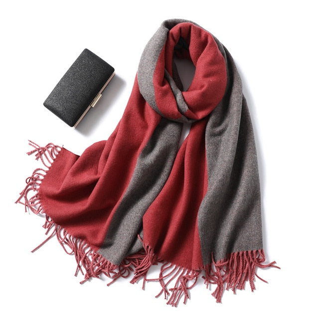 Designer Brand Women Scarf Spring Winter Pashmina Bandana for Lady Cashmere Scarves Thick Neckerchief Warm Knit Echarpe
