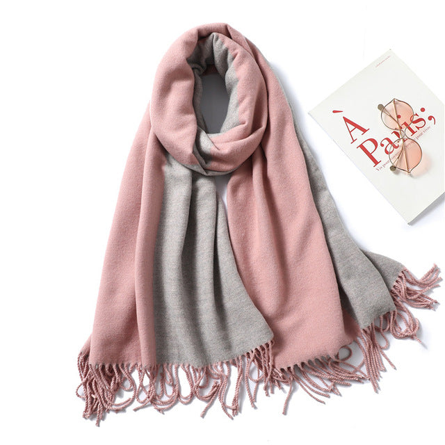 Designer Brand Women Scarf Spring Winter Pashmina Bandana for Lady Cashmere Scarves Thick Neckerchief Warm Knit Echarpe