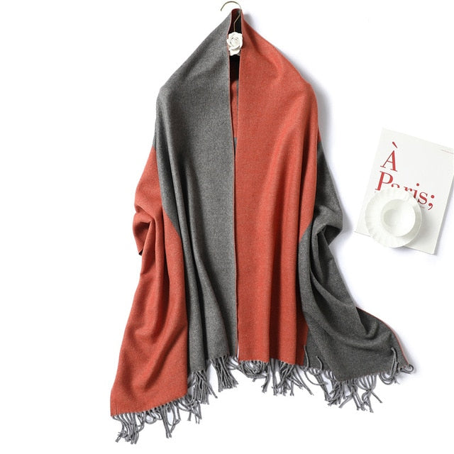 Designer Brand Women Scarf Spring Winter Pashmina Bandana for Lady Cashmere Scarves Thick Neckerchief Warm Knit Echarpe