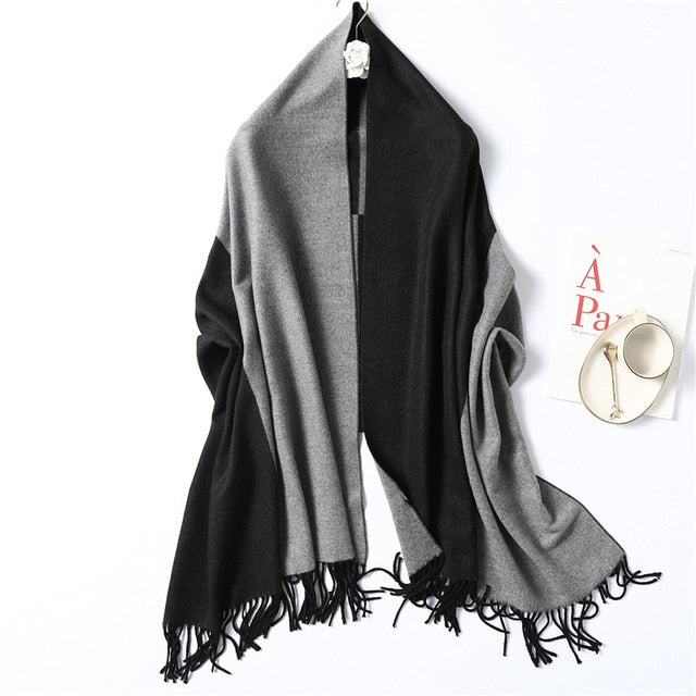 Designer Brand Women Scarf Spring Winter Pashmina Bandana for Lady Cashmere Scarves Thick Neckerchief Warm Knit Echarpe