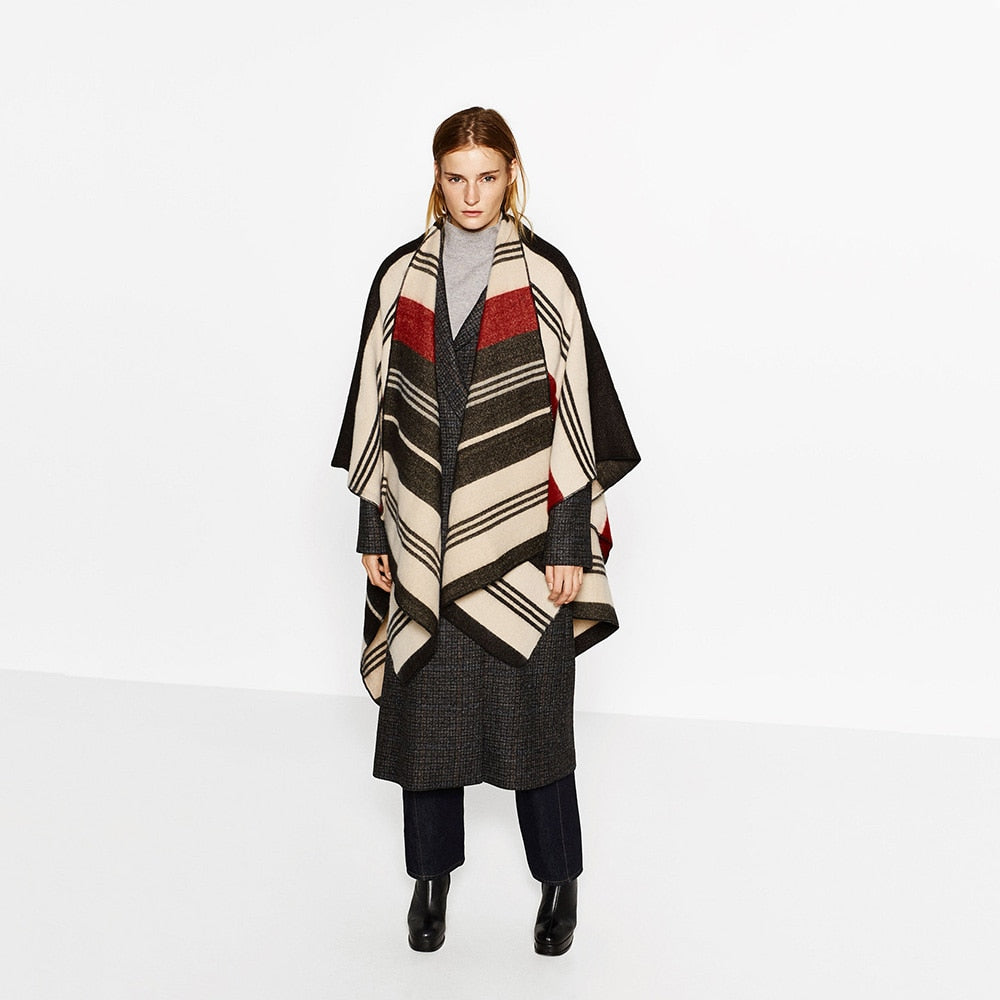 women winter warm poncho wraps cashmere capes