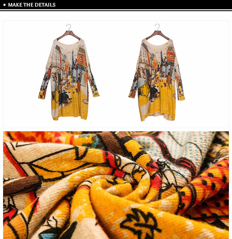 Trendy Womens Autumn Casual Long Sweater Coat Batwing Sleeve Loose Knitted Sweaters Clothes Pullovers Fashion Clothing