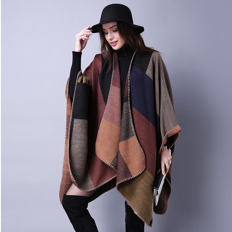 lady winter thick warm cape wraps luxury high quality