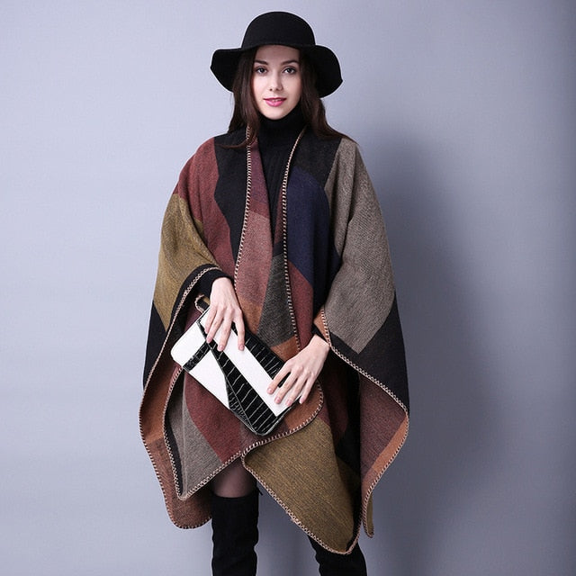 lady winter thick warm cape wraps luxury high quality