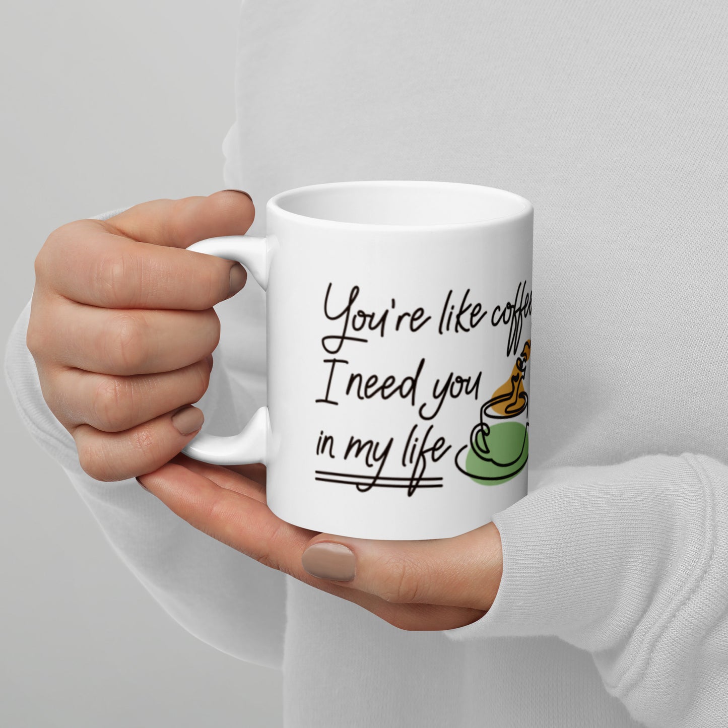 White glossy mug