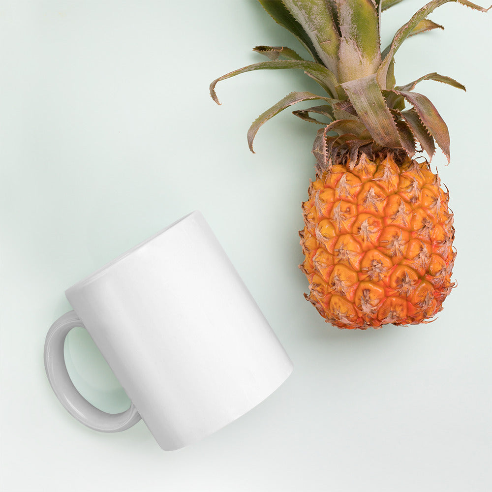 White glossy mug