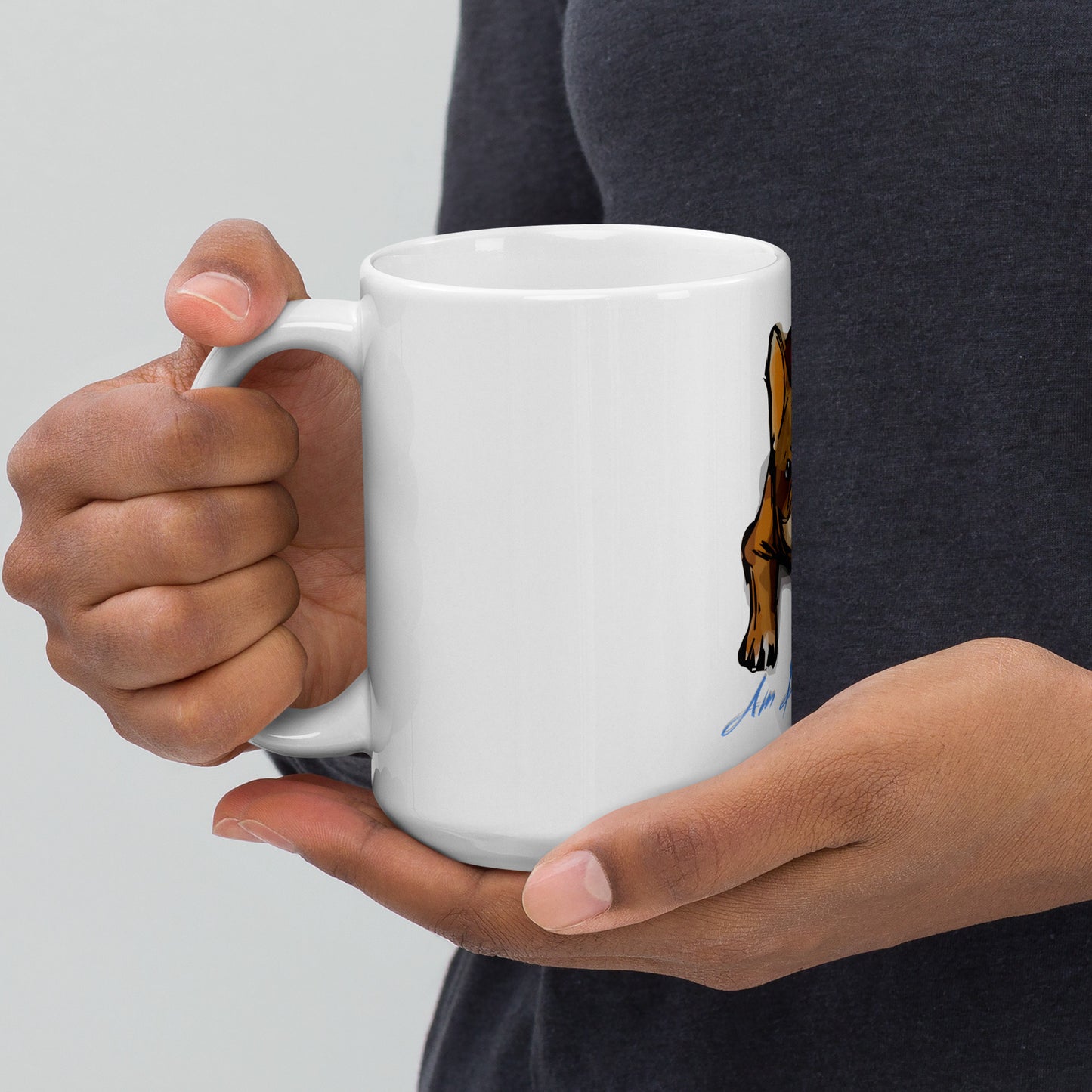 White glossy mug