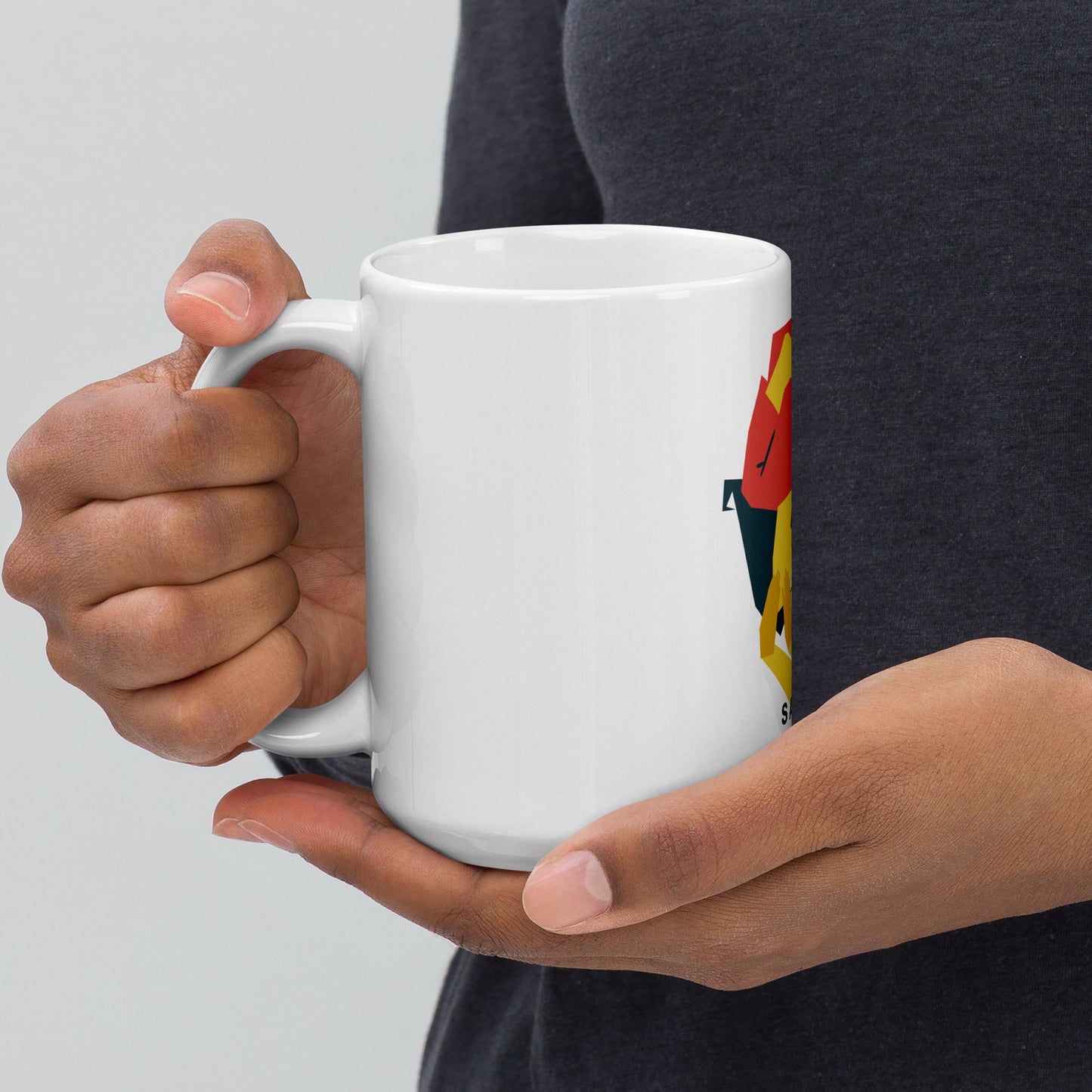 White glossy mug