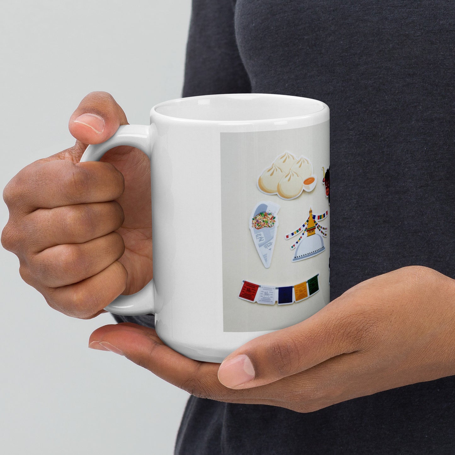 White glossy mug