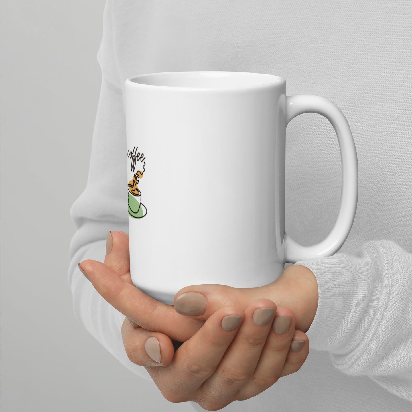 White glossy mug