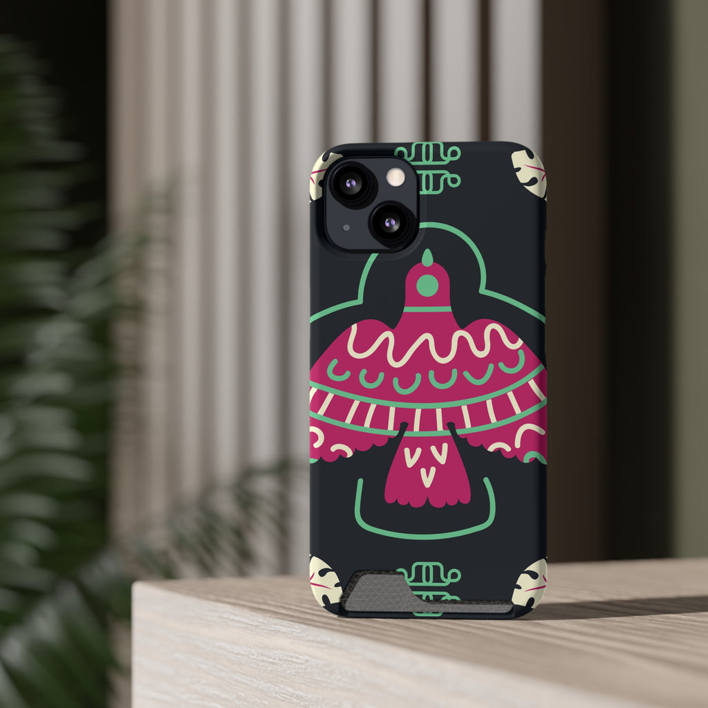 Vibrant Phone Case with Card Holder, Stylish Phone Accessory, Colorful Gift for Her, Boho Phone Cover, Trendy Mobile Case