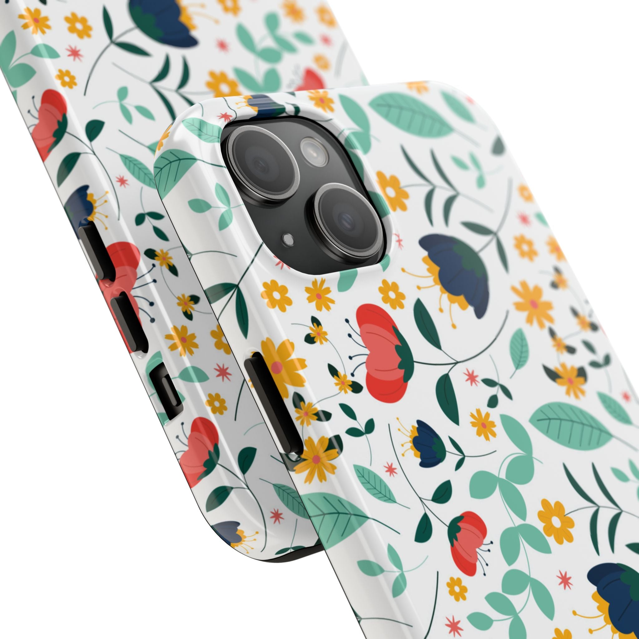 Floral Pattern Tough Phone Case — Colorful Spring Flowers Phone Cover