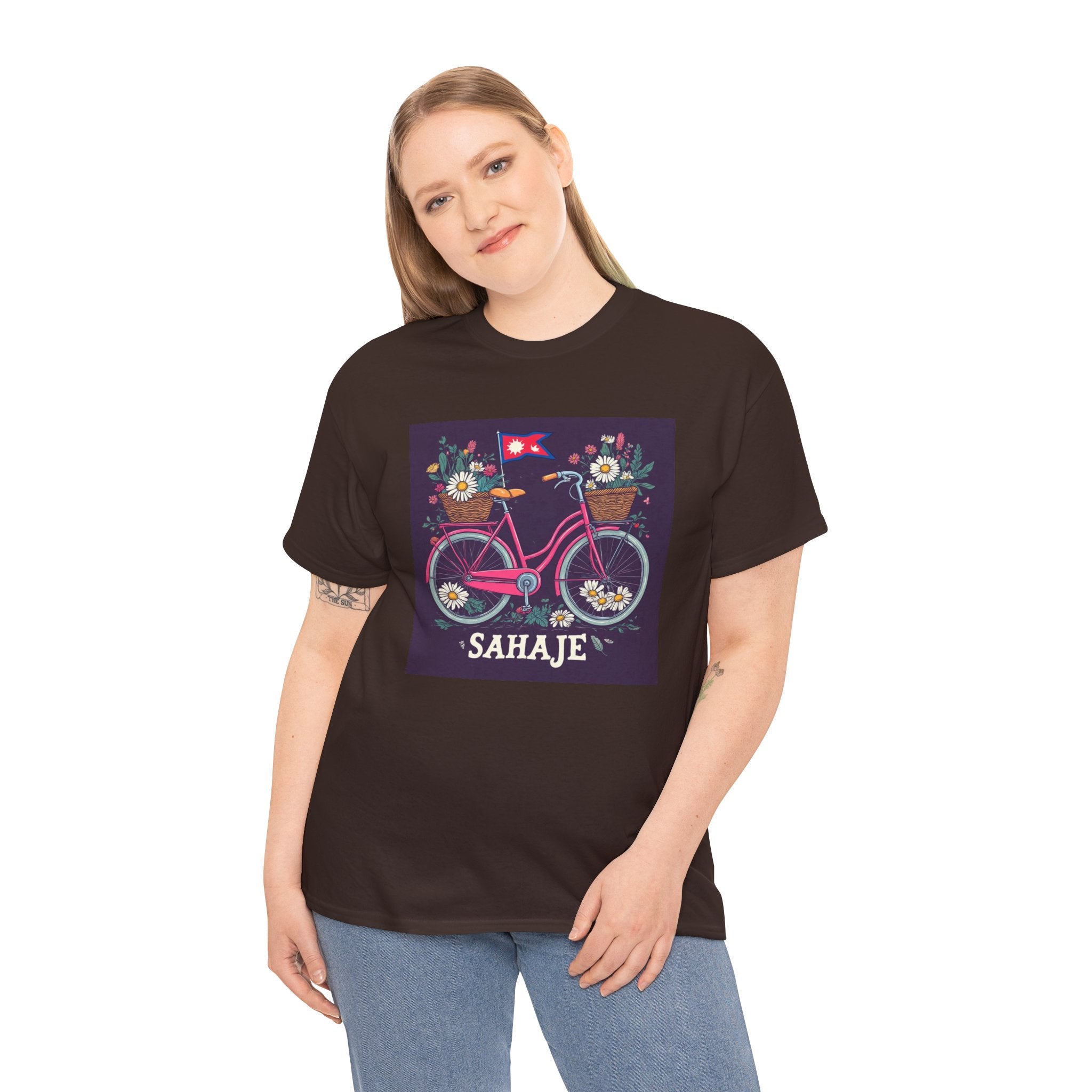Sahaje Floral Bicycle T‑Shirt
