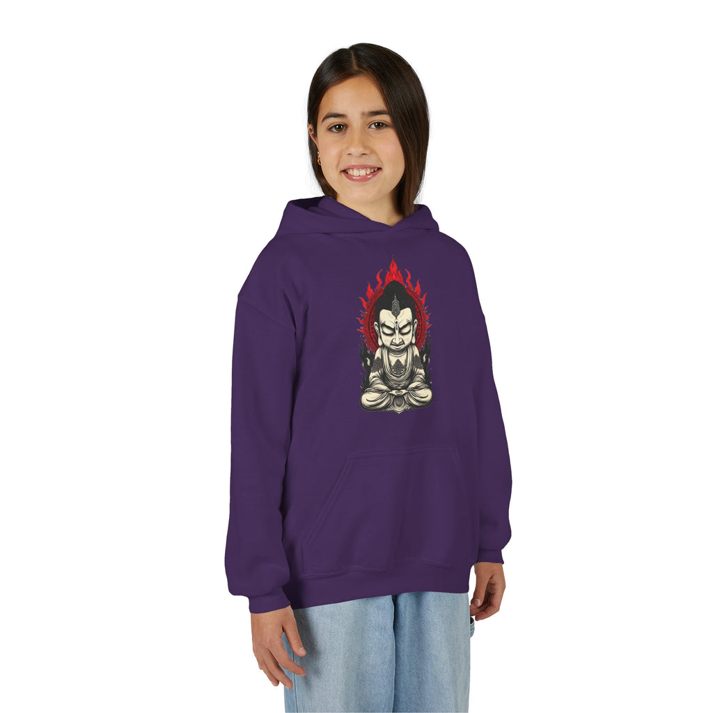 Youth Hoodie — Flaming Meditating Demon Graphic