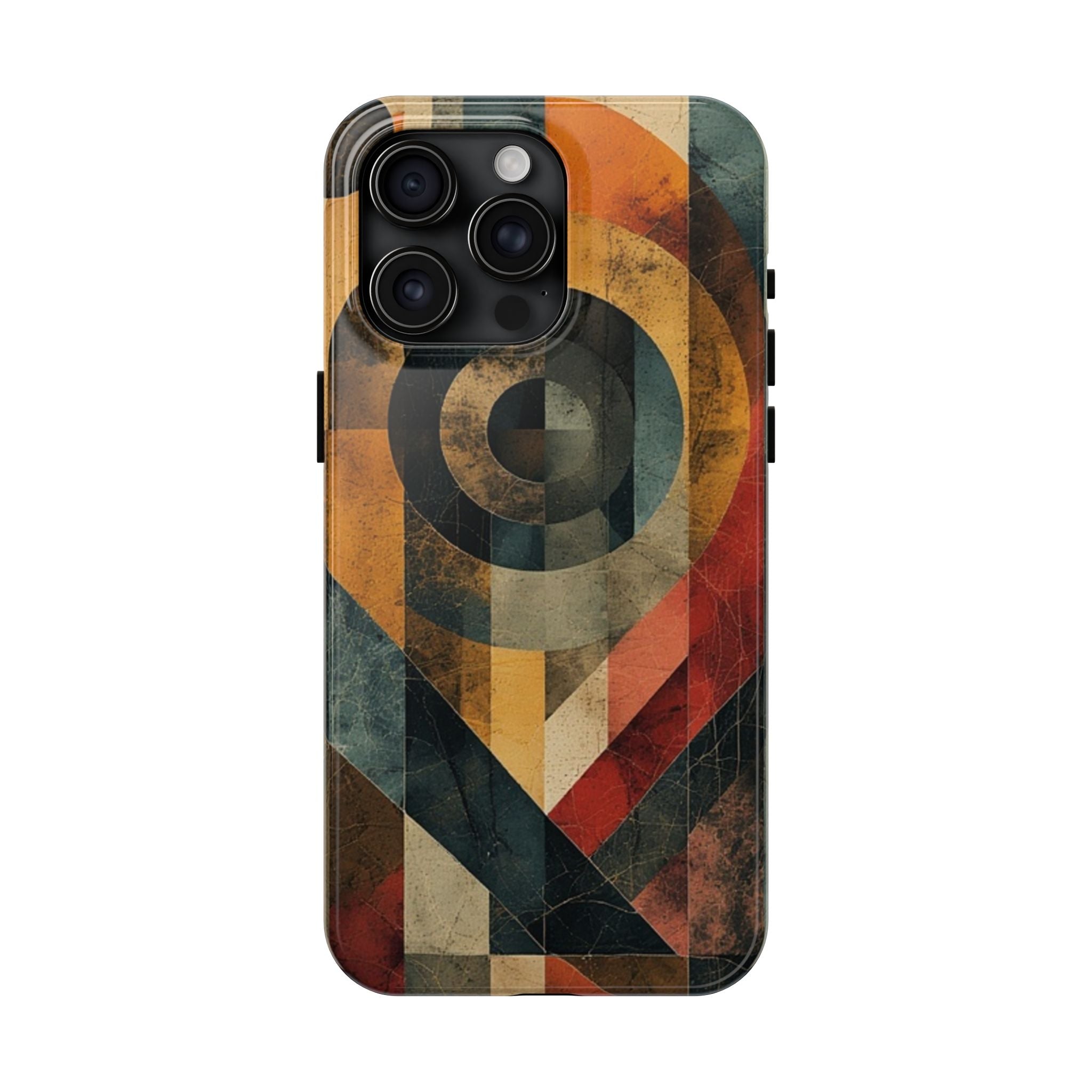 Retro Geometric Tough Phone Case — Vintage Target Circle Design