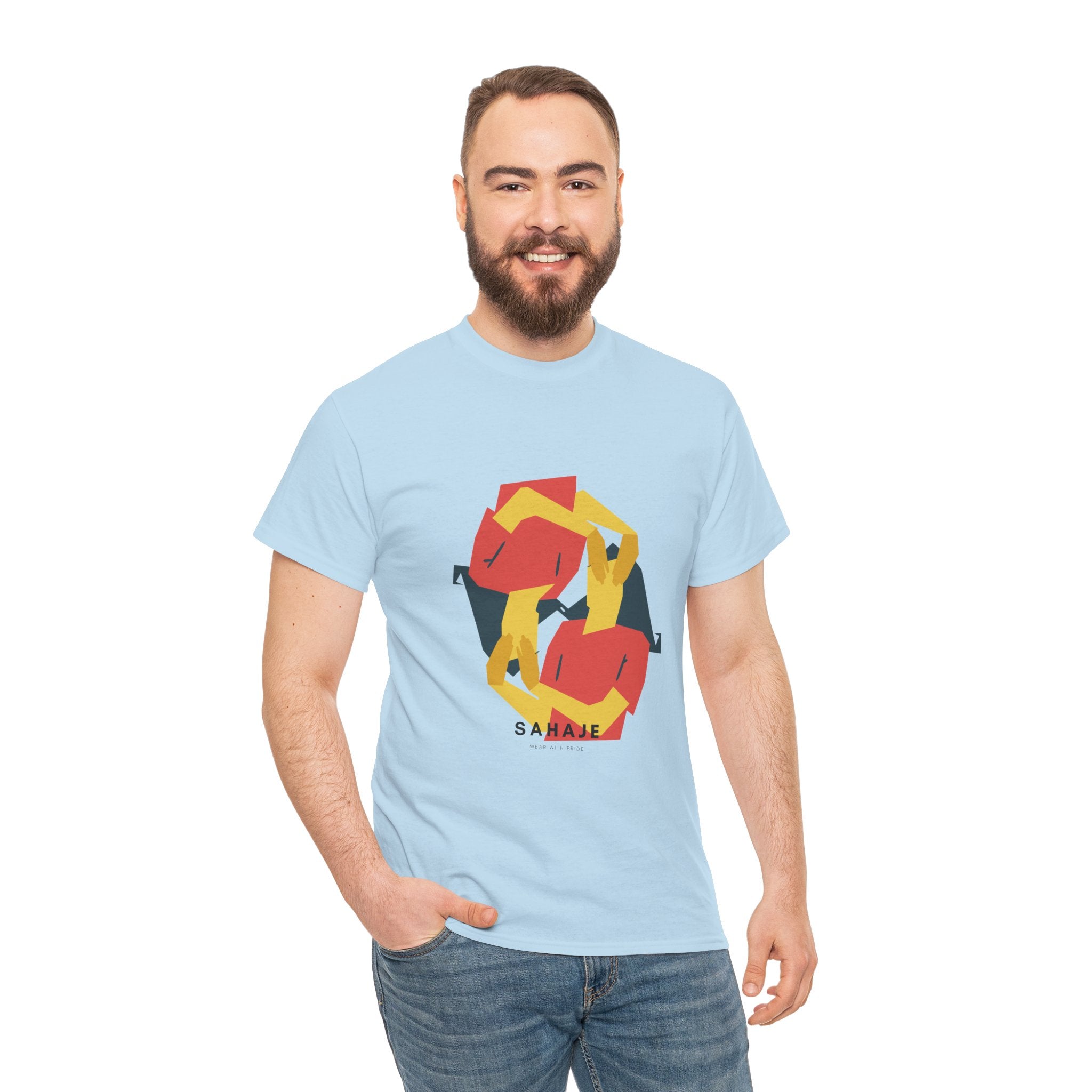 Geometric Fox Tee — Stylized Red & Yellow Fox Illustration T-Shirt