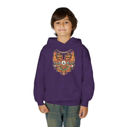 Youth Hoodie — Rustic Peace Mandala Graphic