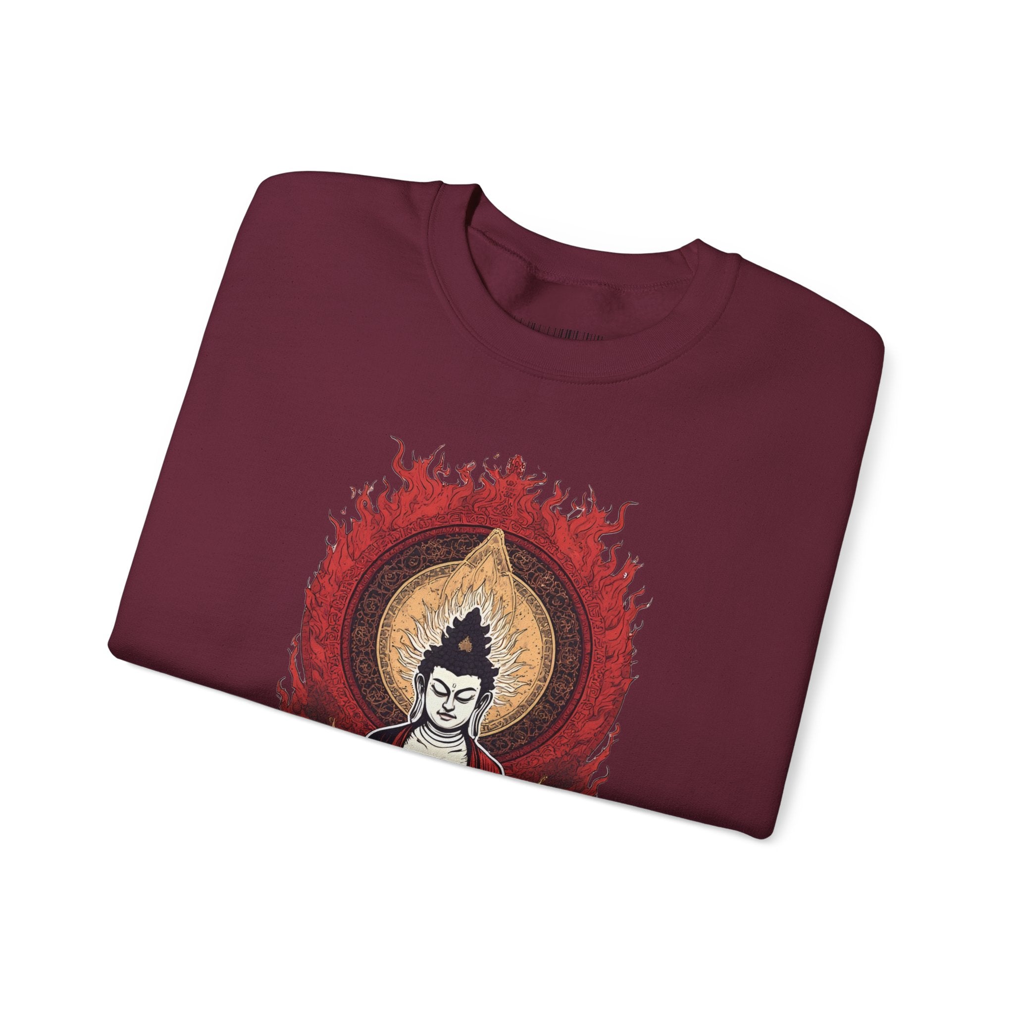 Buddha Lotus Flame Crewneck Sweatshirt