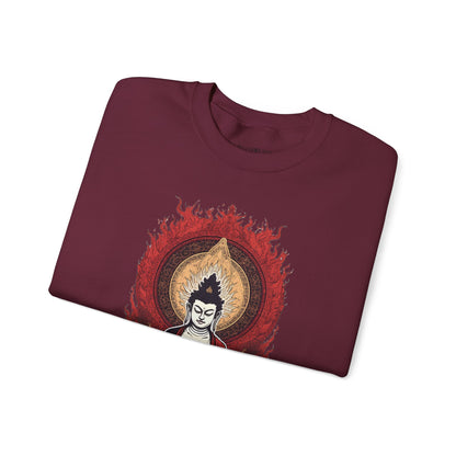 Buddha Lotus Flame Crewneck Sweatshirt