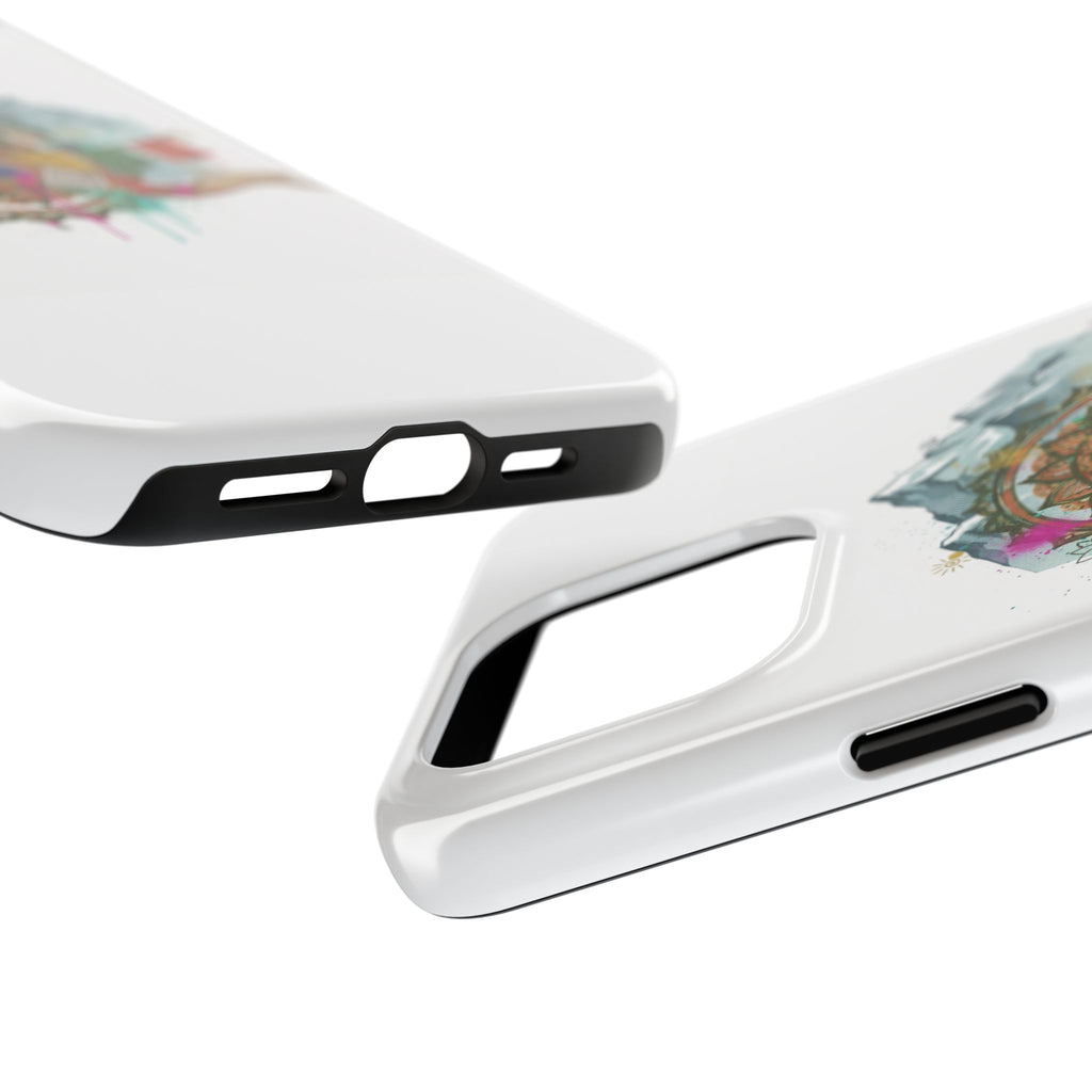 Mountain Compass Tough Phone Case with Prayer Flags & Fish Design