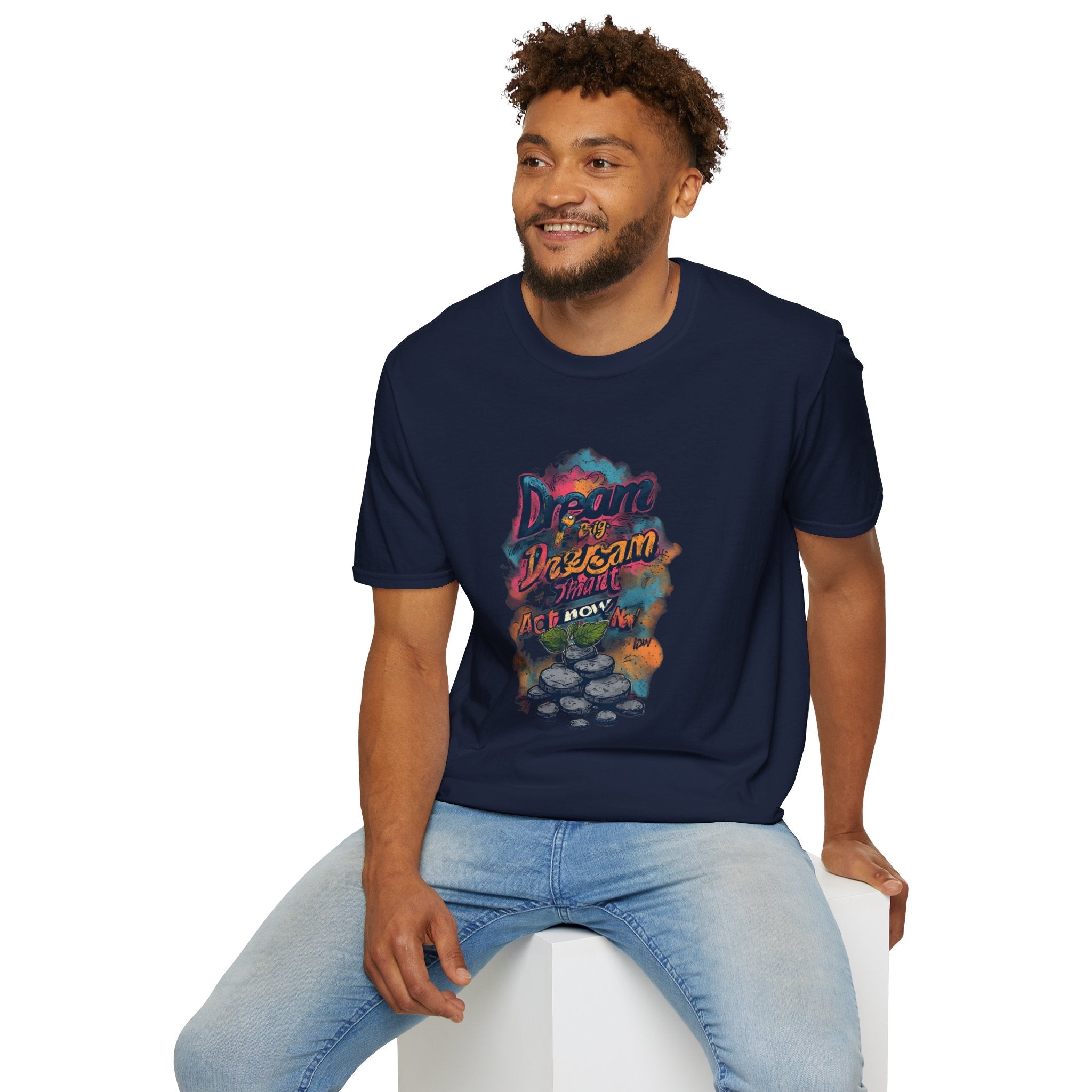 Dream Big Hustle Tee — "Dream, Perform, And Grow" Motivational Graphic T-Shirt