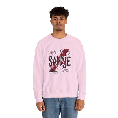 Sahaje Graphic Crewneck Sweatshirt – Streetwear Logo Pullover