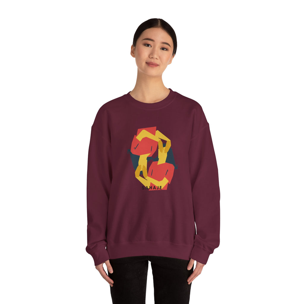 Abstract Flamingo Geometric Crewneck Sweatshirt