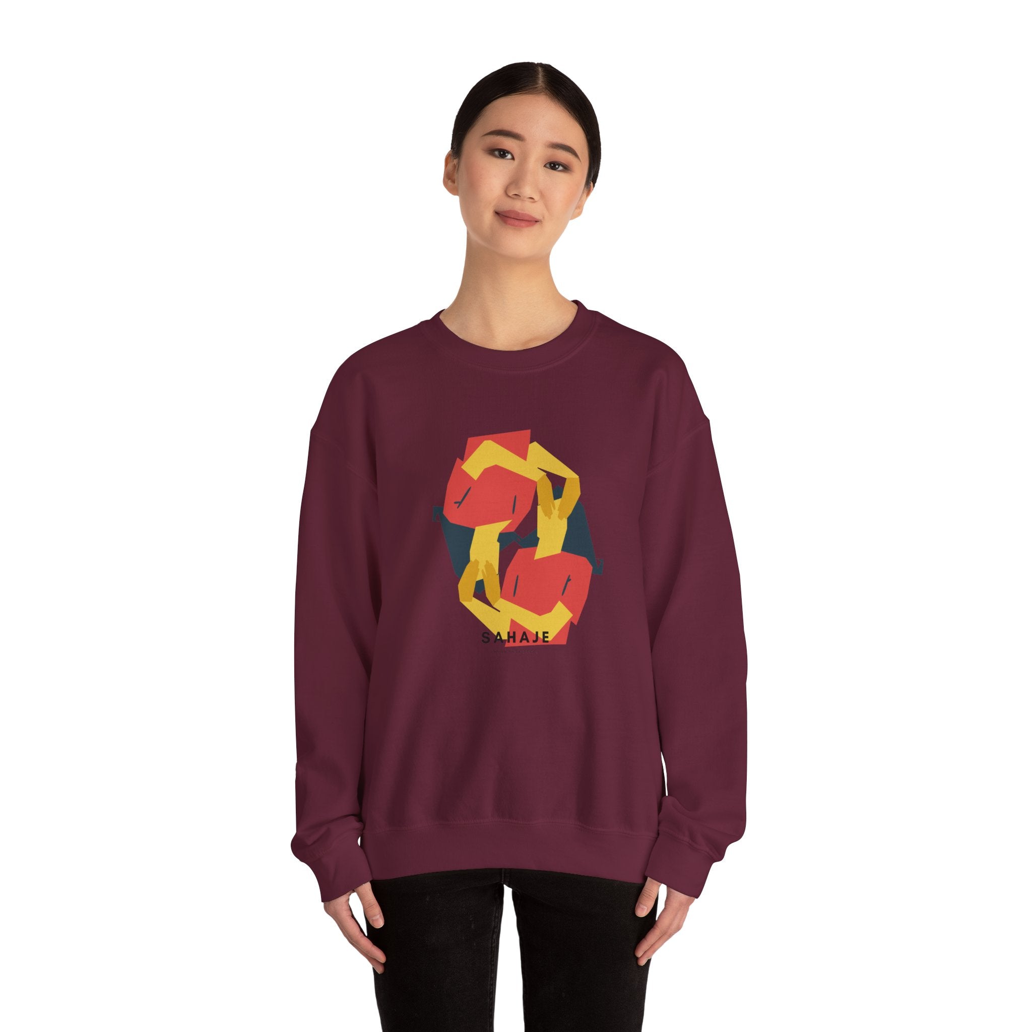 Abstract Flamingo Geometric Crewneck Sweatshirt