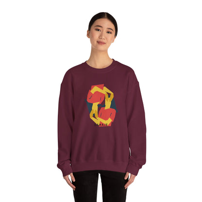 Abstract Flamingo Geometric Crewneck Sweatshirt