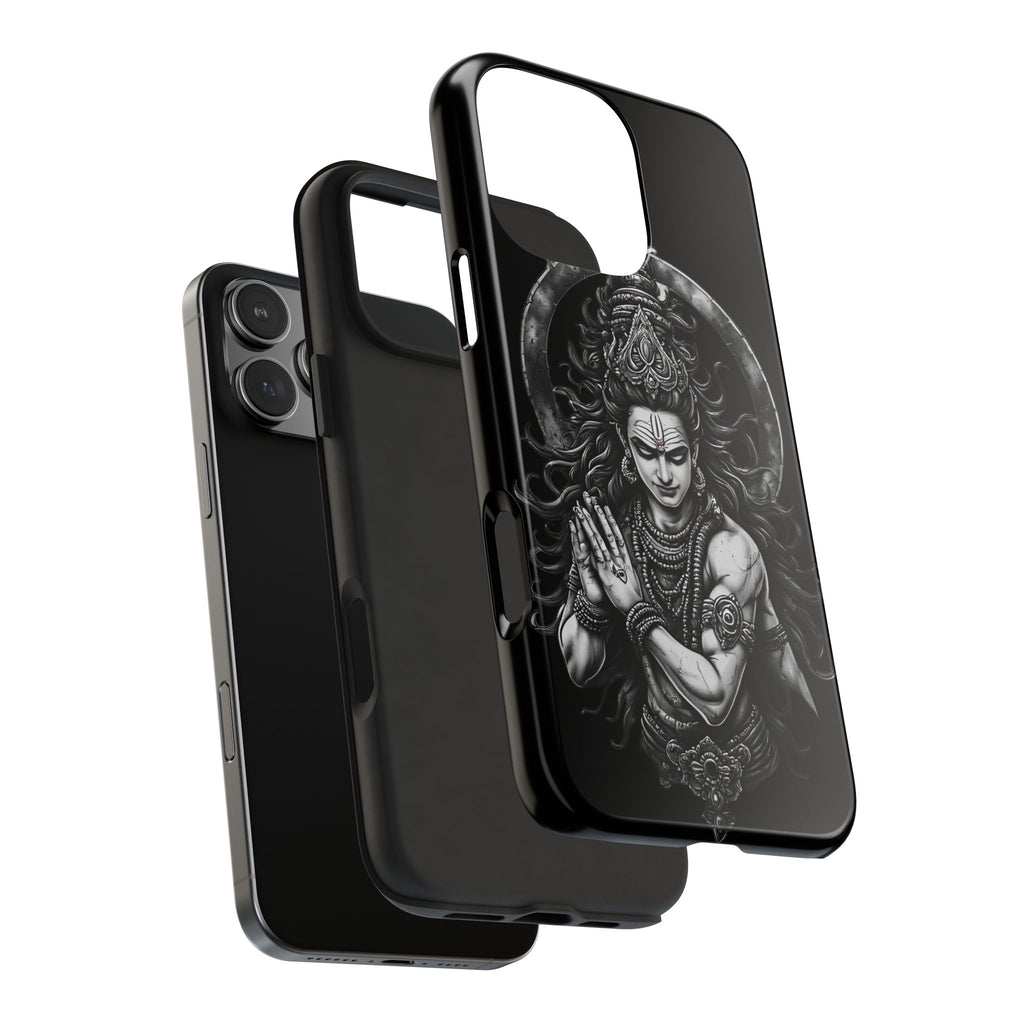 Shiva Tough Phone Case — Black Protective Hindu Deity Design