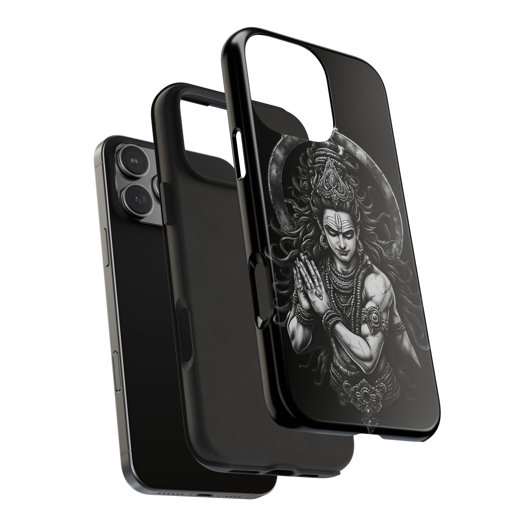 Shiva Tough Phone Case — Black Protective Hindu Deity Design