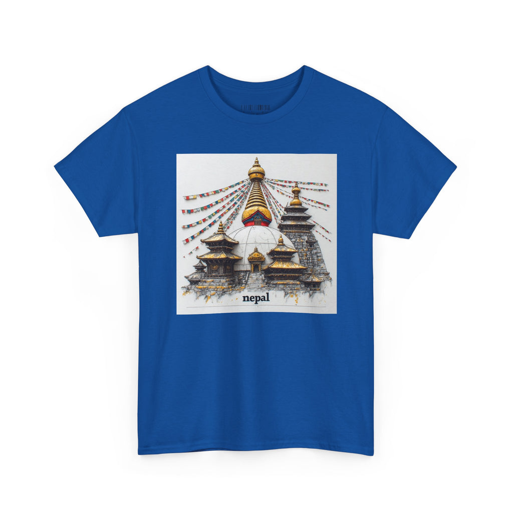 Nepal Swayambhunath Stupa T-Shirt — Buddhist Prayer Flags Travel Tee