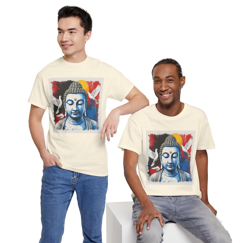 Buddha Peace Tee — Colorful Buddha & Doves Graphic T-Shirt