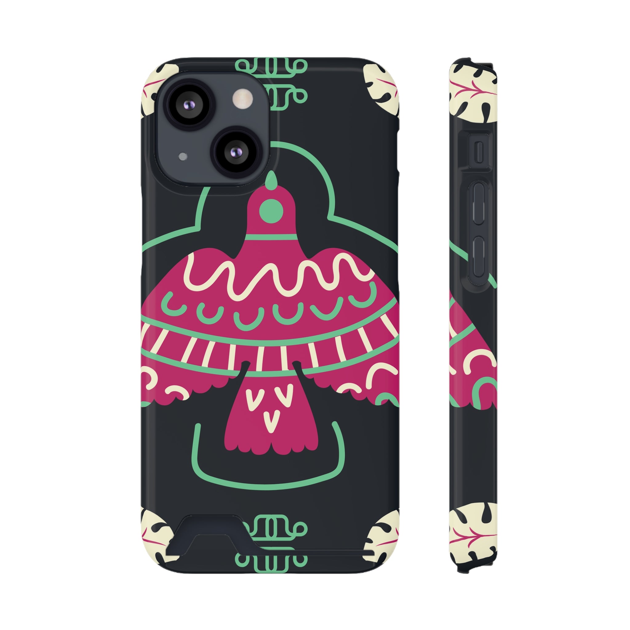 Vibrant Phone Case with Card Holder, Stylish Phone Accessory, Colorful Gift for Her, Boho Phone Cover, Trendy Mobile Case