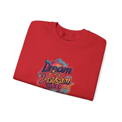 Dream Big Crewneck Sweatshirt — "Dream, Design, Draw" Inspirational Graphic