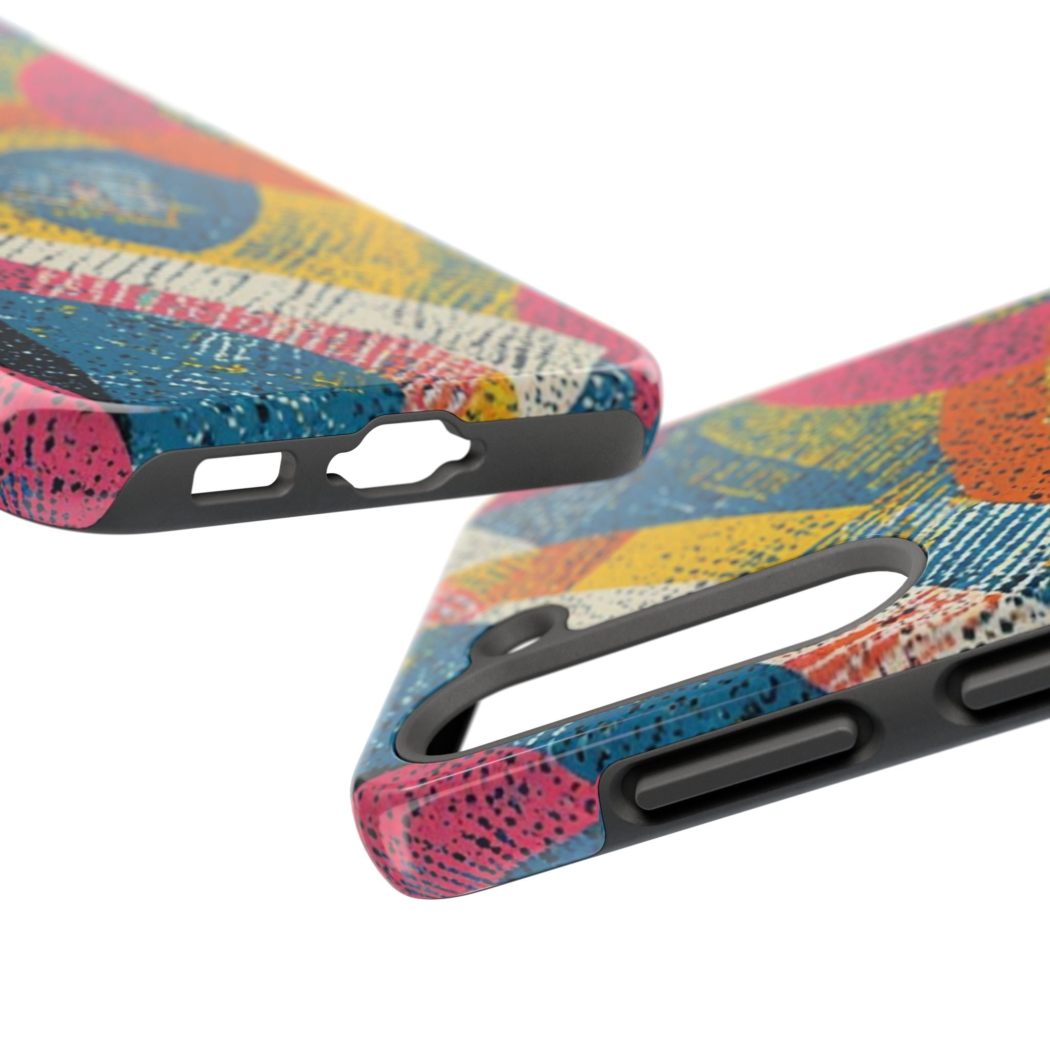 Bold Retro Abstract Tough Phone Case — Colorful Geometric Protective Cover